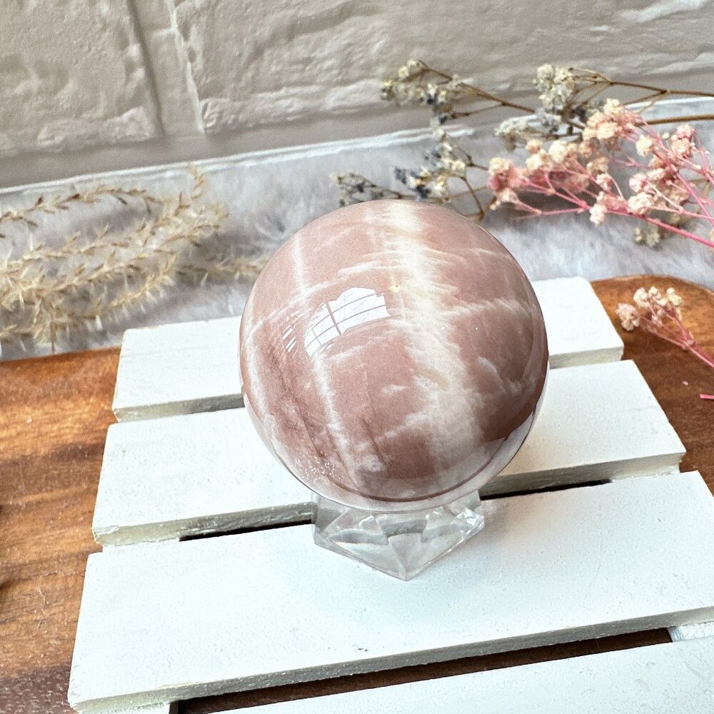 Gorgeous Small Sunstone Moonstone Sphere (SUN2) - Picture 8 of 9